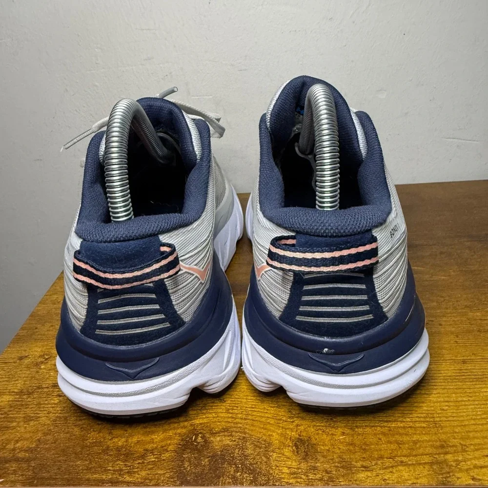 Hoka Bondi 7 Running Shoes Womens Size 6.5 Grey Blue 1110519 LRBI